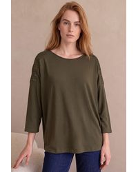 Roman - Embroidered Shoulder Stretch Top - Lyst