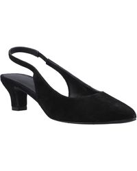 Hush Puppies - Nahla Suede Heel Leather Round Slingback Shoes - Lyst