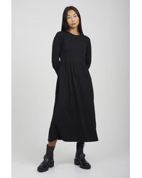 Brave Soul - Cotton 'Marge' Long Sleeve Midi Smock Dress - Lyst