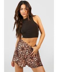 Boohoo - Leopard Flippy Shorts - Lyst