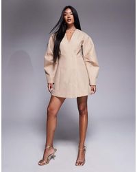 ASOS - Volume Sleeve Structured Blazer Mini Dress - Lyst