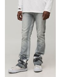 BoohooMAN - Slim Flared Stacked Star Applique Gusset Jeans - Lyst