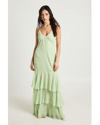 Boohoo - Tonal Chiffon Tiered Maxi Cami Dress - Lyst