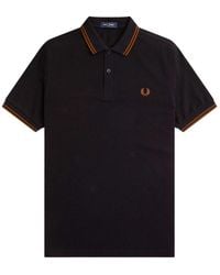 Fred Perry - Whisky Twin Tipped Collar Polo Shirt Cotton - Lyst