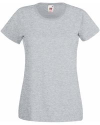 Fruit Of The Loom - Ladies/ Lady-Fit Valueweight Short Sleeve T-Shirt (Pack Of 5) (Heather) Cotton - Lyst