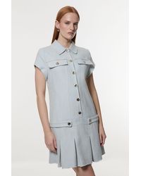 Karen Millen - Spring Tweed Tailored Mini Dress - Lyst