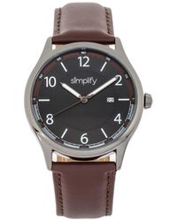 Simplify - The 6900 Leather-Band Watch W/ Date - Lyst