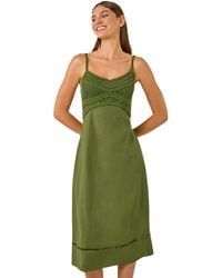 Roman - Lace Panel Strappy Midi Dress - Lyst