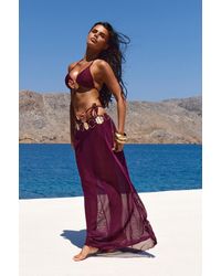 Boohoo - Triangle Bikini Set With Maxi Skirt And Headscarf - Lyst