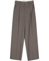 Alysi - Wool Blend Wide Leg Trousers - Lyst
