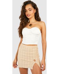 Boohoo - Textured Jersey Cut Out Detail Mini Skirt - Lyst