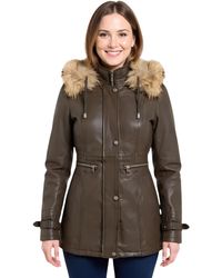 Infinity Leather - Hooded Parka Jacket-Charleville Lamb Leather - Lyst