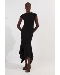 Karen Millen Denim Pleated Hem Biker Dress in Blue | Lyst UK Karen Millen Denim Pleated Hem Biker Dress in Blue | Lyst UK