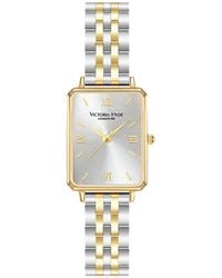 Victoria Hyde London - Rectangle Ladies Watch Dial Analogue Quartz Wristwatch With Stainless Steel Bracelet, Light - Lyst