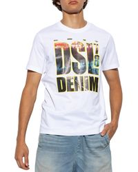 DIESEL - T-Diegor T Shirts Graphic Print Cotton Tops - Lyst