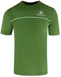 Aquascutum - Active Piping Design Army T-Shirt Cotton - Lyst