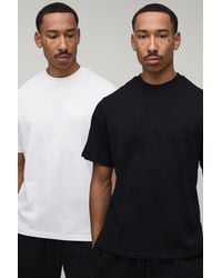BoohooMAN - Regular Fit 2 Pack Basic Crew Neck T-Shirts - Lyst