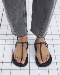 River Island - Sandals Toe Thong Footbed Pu - Lyst