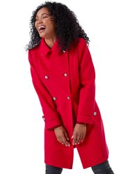 Roman - Petite Double Breasted Military Coat - Lyst
