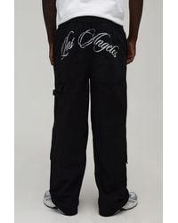 BoohooMAN - Baggy Fit La Gusset Cargo Trousers - Lyst
