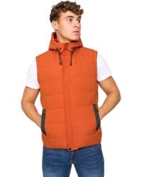 Crosshatch - Kampleys Embossed Padded Gilet (Burnt) - Lyst
