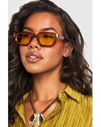 Boohoo - Lens Chunky Square Sunglasses Metal - Lyst