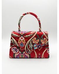 SVNX - Satin Embroidered Top Handle Bag - Lyst
