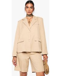 Boohoo - Marl Flare Sleeve Oversized Blazer - Lyst