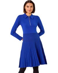 Roman - Zip Detail Knitted Dress - Lyst