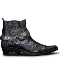 Infinity Leather - Snakeskin Winklepicker Cowboy Ankle Boots - Lyst