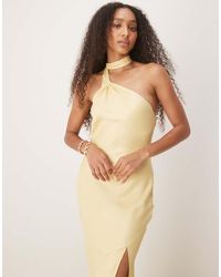 ASOS - Satin Tie Neck Detail Maxi Slip Dress - Lyst