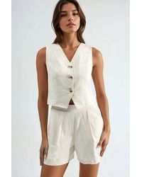 Hiccup - Linen Blend Vest & Shorts Two-Piece Set - Lyst