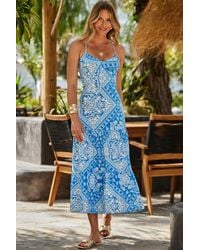 Sosandar - Scarf Print Maxi Dress - Lyst