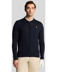Lyle & Scott - Golf Leichte Strickjacke Mit Kragen – Marineblau - Lyst