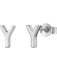 The Jewellery Stockroom - Sterling Alphabet Initial Stud Earrings Letter Y - Lyst