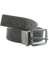 COACH - Harness Buckle Cut-To-Size Reversible Mahogany Belt - Lyst