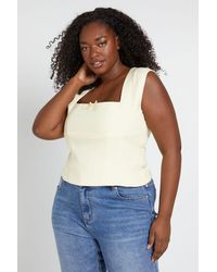 Boohoo - Plus Cap Sleeve Bow Detail Corset - Lyst