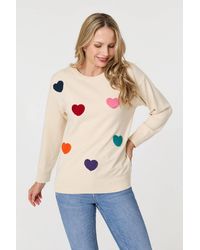 Izabel London - Heart Embellished Batwing Sleeve Jumper - Lyst