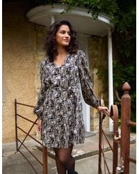 Blue Vanilla - Button Up Belted Chiffon Mini Dress - Lyst