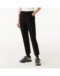 Lacoste - Dames Slim Fit Stretch Katoenen Chino In Zwart - Lyst
