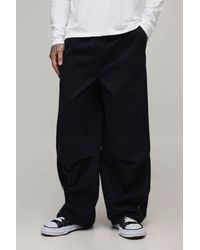 BoohooMAN - Tall Elasticated Waist Oversized Hem Popper Trousers - Lyst