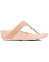 Fitflop - Dames Fit Flop Lottie Glitzy Toe Thong Sandalen In Roségoud - Lyst