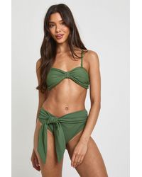 Boohoo - Knot Detachable Strap Bandeau Bikini Top - Lyst