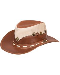 Infinity Leather - Australian Western Style Cowboy Outback Real And Suede Aussie Bush Hat - Lyst
