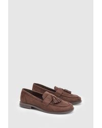 Oasis - Riley Faux Suede Tassel Detail Loafers - Lyst