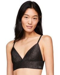 Tommy Hilfiger - Uw0Uw04997 Logo Lace Triangle Bralette - Lyst