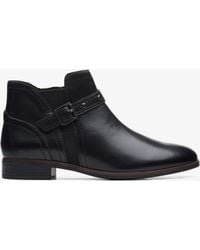 Clarks - Trish Strap Leather Boots - Lyst