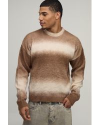 BoohooMAN - Relaxed Boxy Brushed Ombre Knitted Jumper - Lyst
