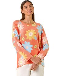 Roman - All Over Floral Print Snit Top - Lyst