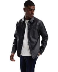 ASOS - Faux Leather Shacket - Lyst